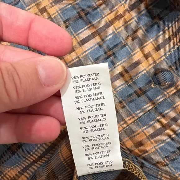 Daisy Street Oversized Orange & Blue Plaid Shirt with Chest Pockets NWT size L - Picture 9 of 11